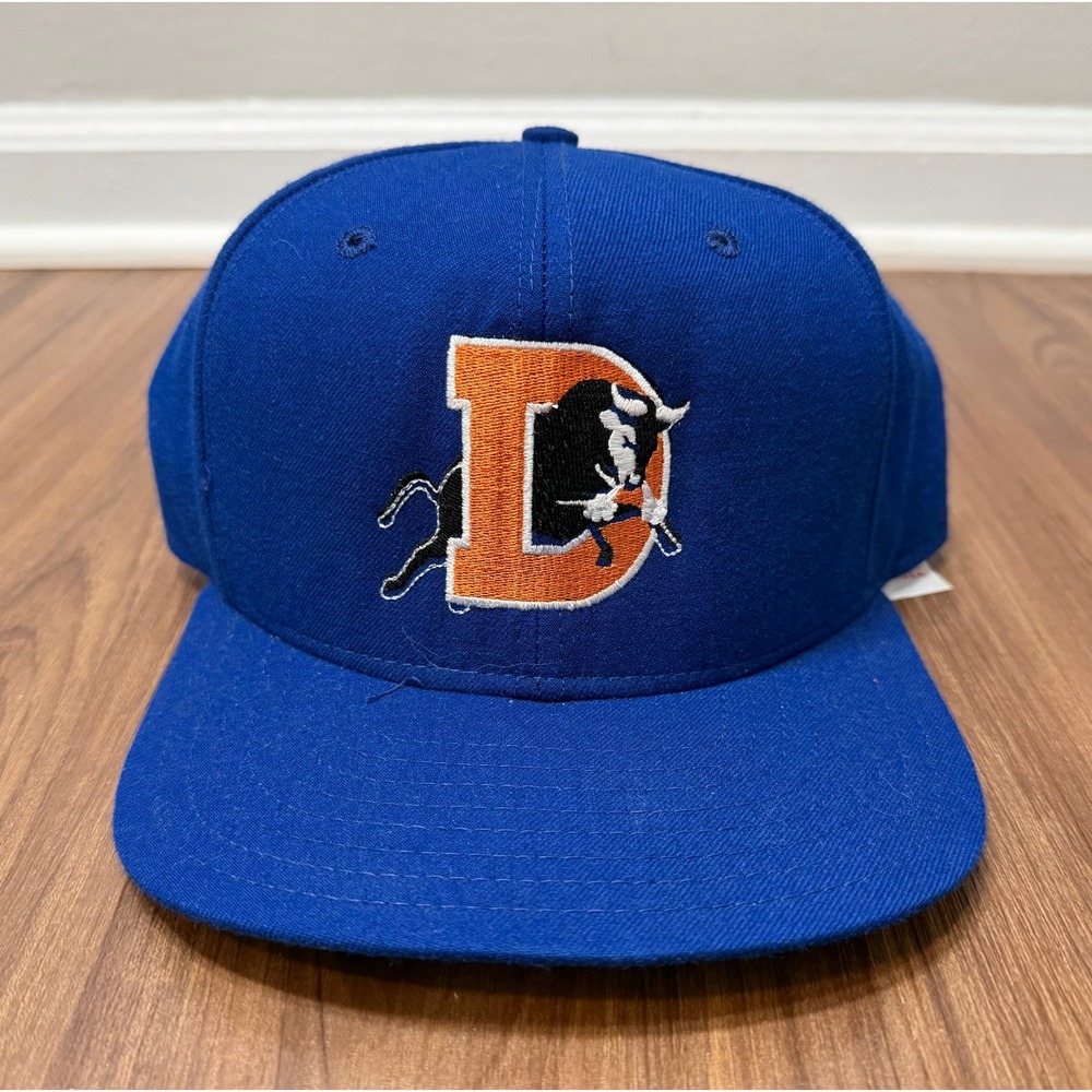 VTG New Era Durham Bulls Pro Model Snapback Hat Blue Made in USA Mens
